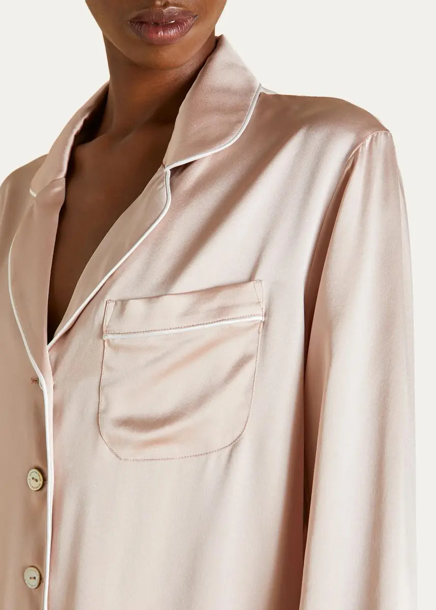 Olivia von Halle Coco Straight-Leg Silk Satin Pajama Set | Thumbnail 4 Olivia von Halle Coco Straight-Leg Silk Satin Pajama Set | Thumbnail 4