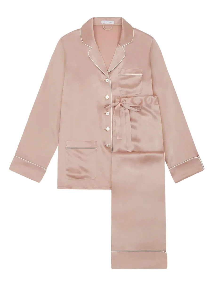 Olivia von Halle Coco Straight-Leg Silk Satin Pajama Set