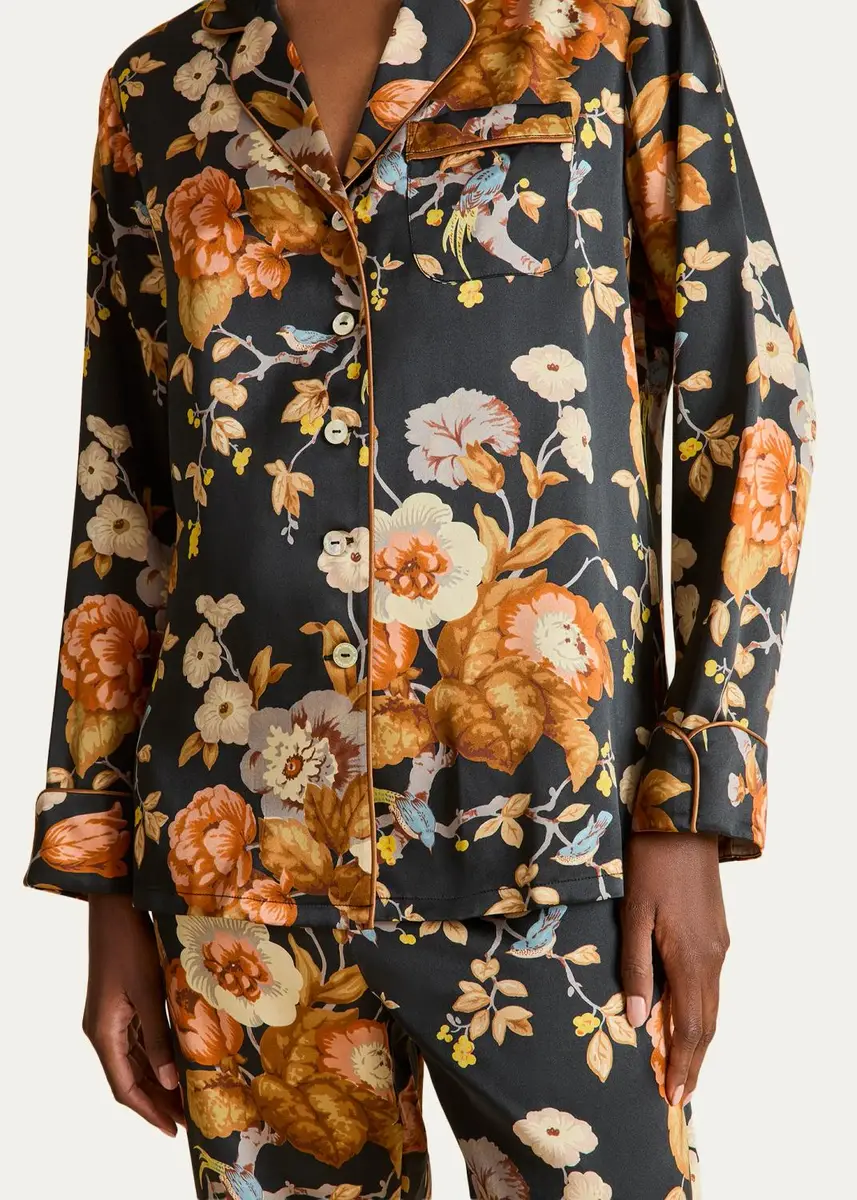 Olivia von Halle Lila Floral-Print Silk Pajama Set | Thumbnail 5 Olivia von Halle Lila Floral-Print Silk Pajama Set | Thumbnail 5