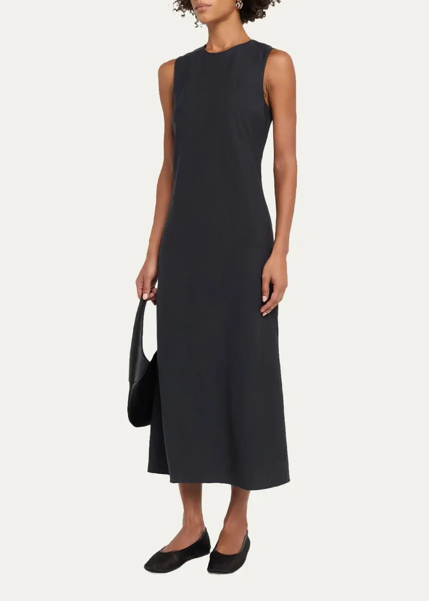 Vince Sleeveless Bias-Cut Linen-Blend Dress | Thumbnail 4 Vince Sleeveless Bias-Cut Linen-Blend Dress | Thumbnail 4