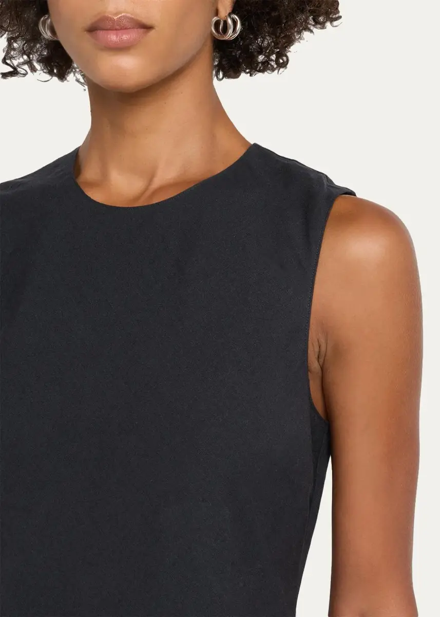 Vince Sleeveless Bias-Cut Linen-Blend Dress | Thumbnail 5 Vince Sleeveless Bias-Cut Linen-Blend Dress | Thumbnail 5