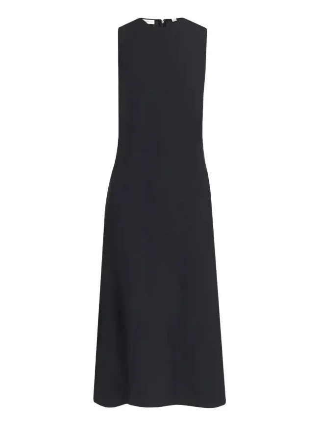 Sleeveless Bias-Cut Linen-Blend Dress