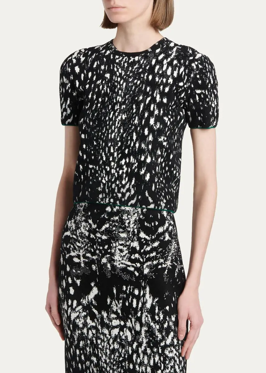 TOM FORD Boutique Lynx Jacquard Compact Velvet Viscose Short-Sleeve T-Shirt | Thumbnail 4 TOM FORD Boutique Lynx Jacquard Compact Velvet Viscose Short-Sleeve T-Shirt | Thumbnail 4