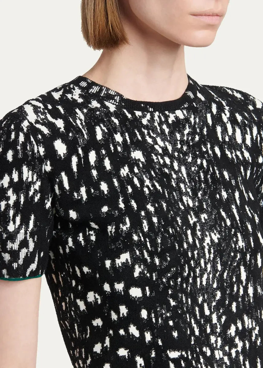 TOM FORD Boutique Lynx Jacquard Compact Velvet Viscose Short-Sleeve T-Shirt | Thumbnail 5 TOM FORD Boutique Lynx Jacquard Compact Velvet Viscose Short-Sleeve T-Shirt | Thumbnail 5