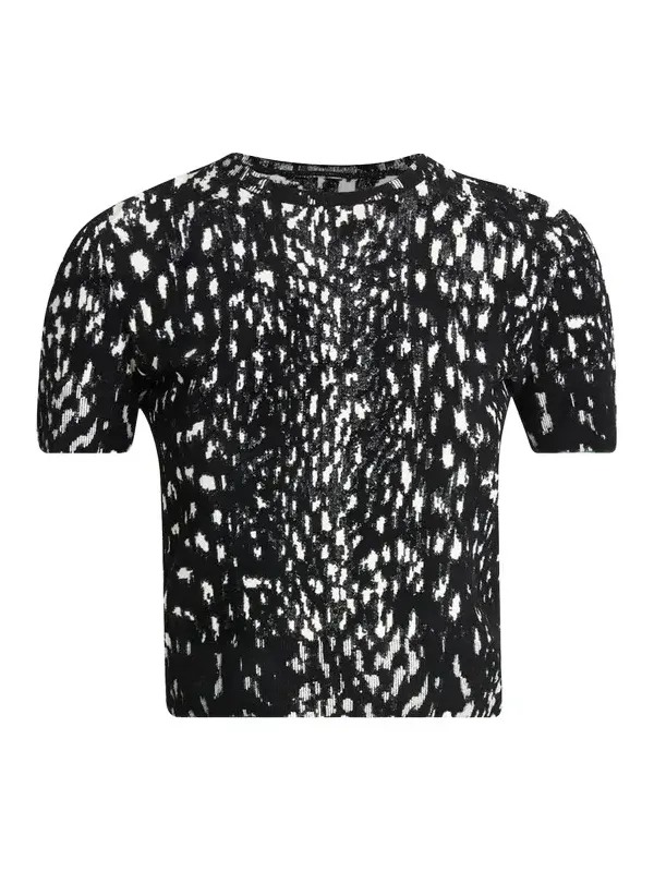 TOM FORD Boutique Lynx Jacquard Compact Velvet Viscose Short-Sleeve T-Shirt