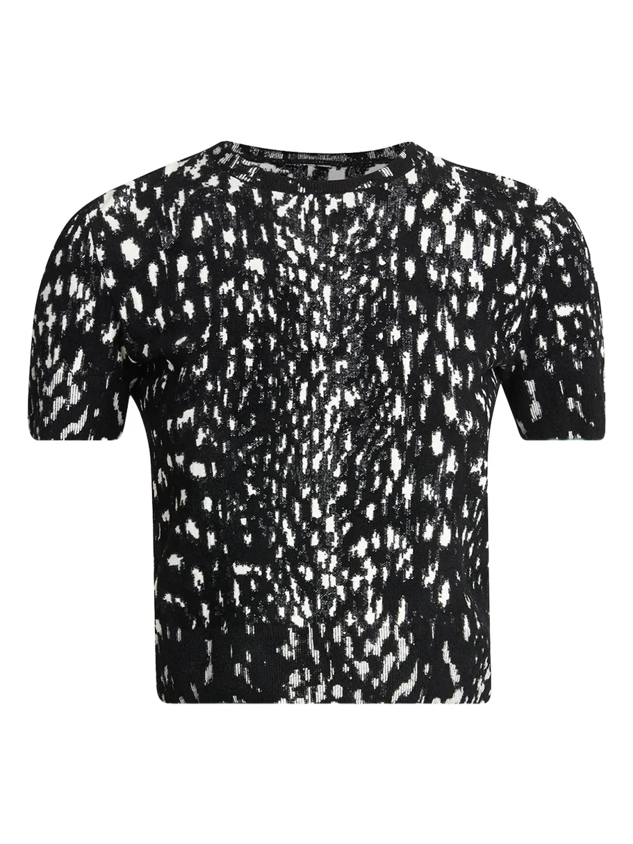 Lynx Jacquard Compact Velvet Viscose Short-Sleeve T-Shirt Lynx Jacquard Compact Velvet Viscose Short-Sleeve T-Shirt
