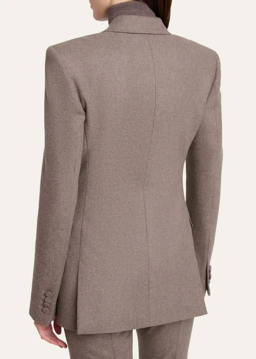 Gabriela Hearst Gavin Wool-Cashmere Flannel Double-Breasted Blazer Jacket | Thumbnail 3 Gabriela Hearst Gavin Wool-Cashmere Flannel Double-Breasted Blazer Jacket | Thumbnail 3