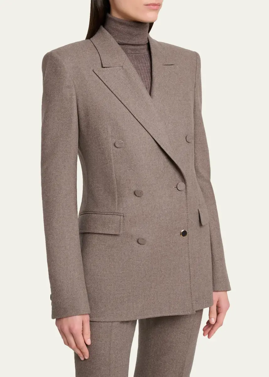 Gabriela Hearst Gavin Wool-Cashmere Flannel Double-Breasted Blazer Jacket | Thumbnail 4 Gabriela Hearst Gavin Wool-Cashmere Flannel Double-Breasted Blazer Jacket | Thumbnail 4