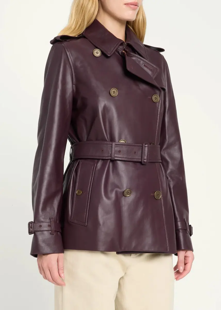 Burberry Kensington Leather Belted Short Trench Jacket | Thumbnail 4