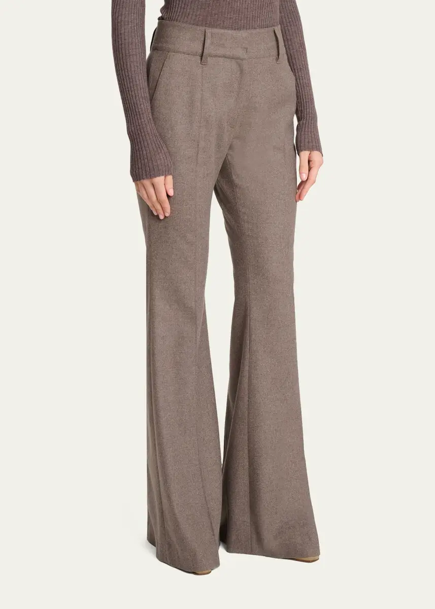 Gabriela Hearst Rhein Wool-Cashmere Flannel Flare Pants | Thumbnail 4 Gabriela Hearst Rhein Wool-Cashmere Flannel Flare Pants | Thumbnail 4