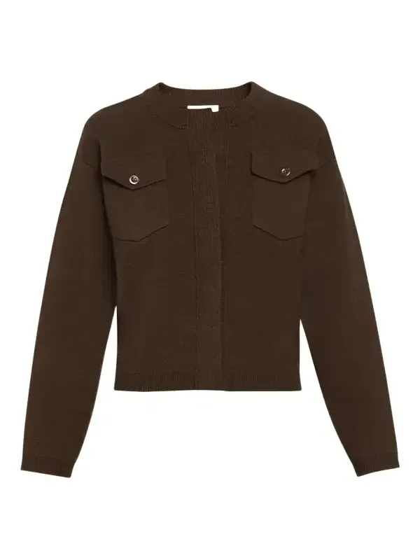 Flap Pocket Wool-Blend Sweater Jacket Flap Pocket Wool-Blend Sweater Jacket