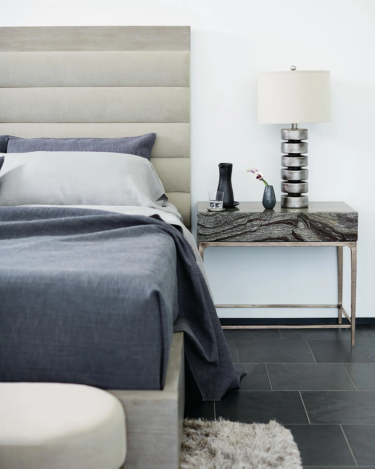 Bernhardt Linea Black Forest Marble Night Stand