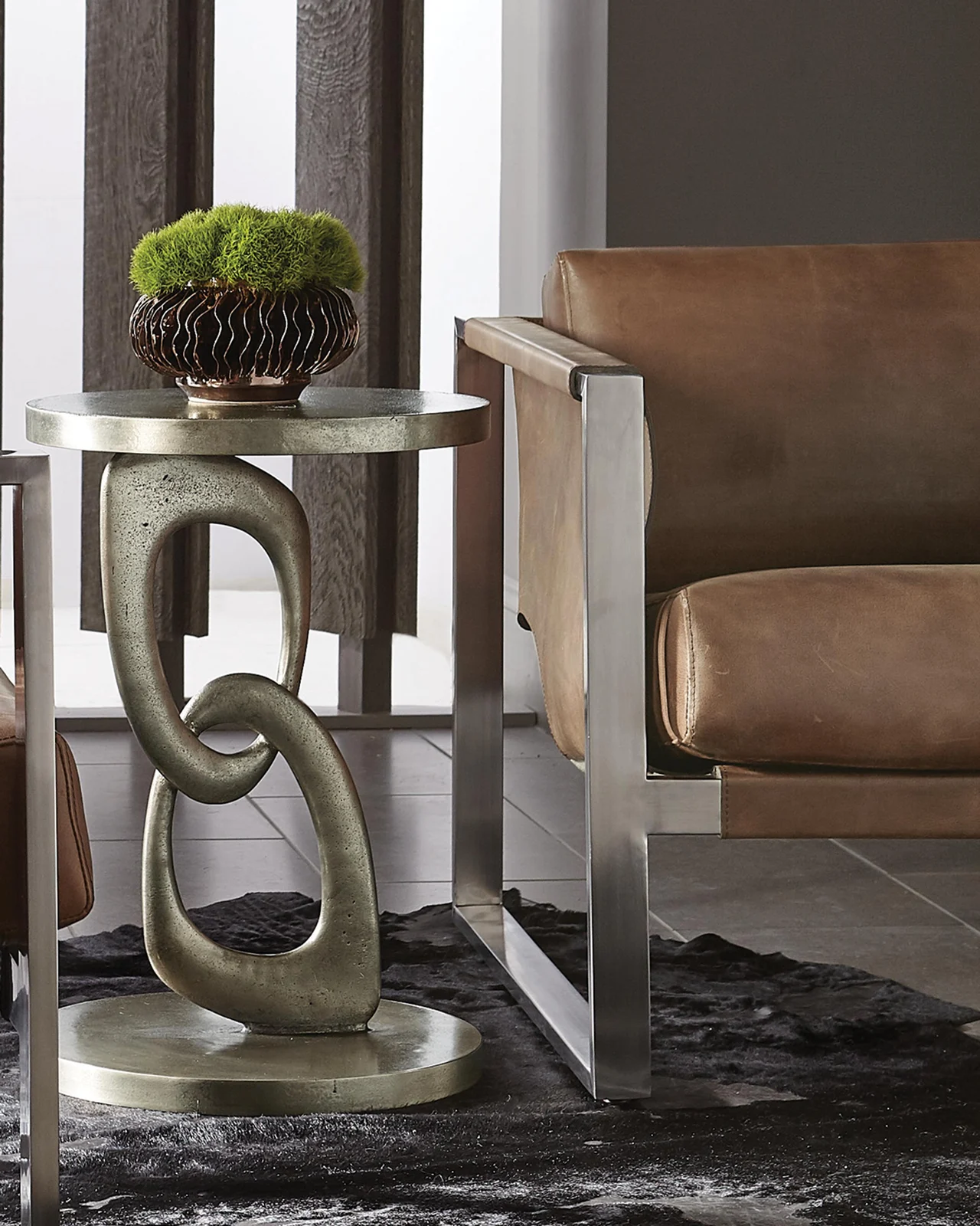 Bernhardt Linea Double Ring Chair-Side Table