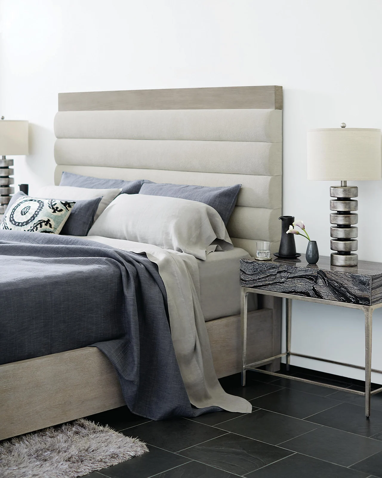 Bernhardt Linea Channel-Tufted King Bed