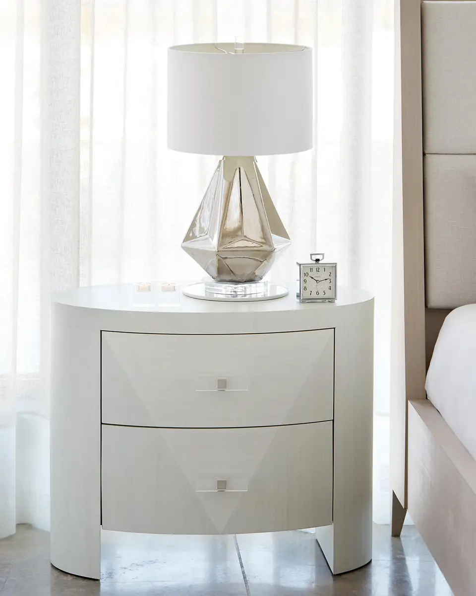 Bernhardt Axiom Oval 2-Drawer Nightstand | Thumbnail 2 Bernhardt Axiom Oval 2-Drawer Nightstand | Thumbnail 2