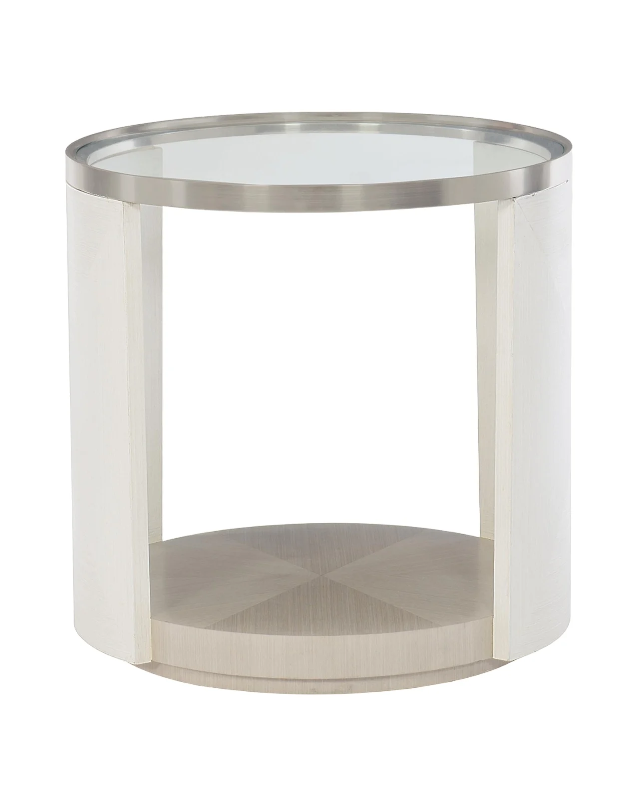 Bernhardt Axiom Glass-Top Oval Side Table