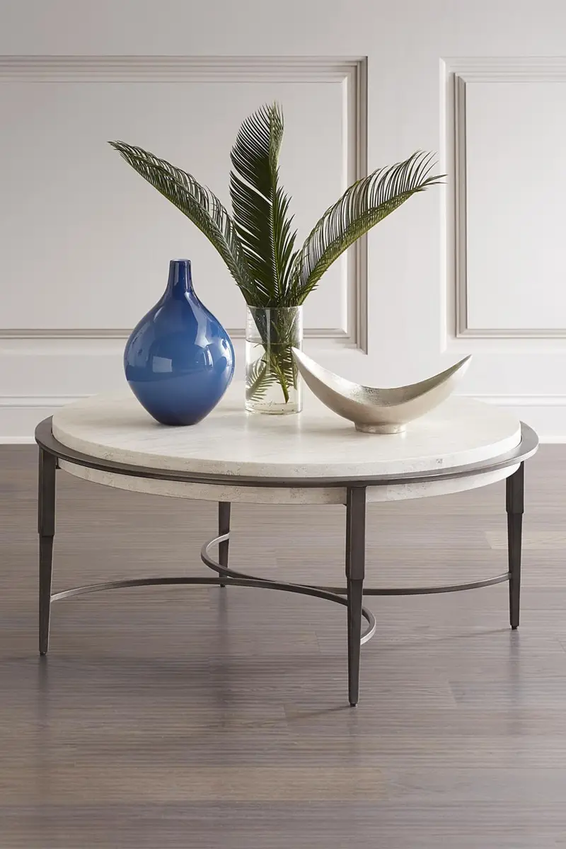 Bernhardt Barclay Round Travertine Coffee Table | Thumbnail 3 Bernhardt Barclay Round Travertine Coffee Table | Thumbnail 3