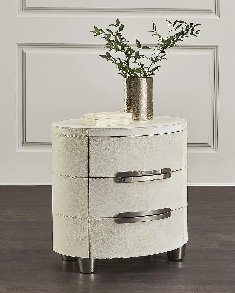 Bernhardt Interiors Lyric Hairhide Nightstand | Image 1 Bernhardt Interiors Lyric Hairhide Nightstand | Image 1