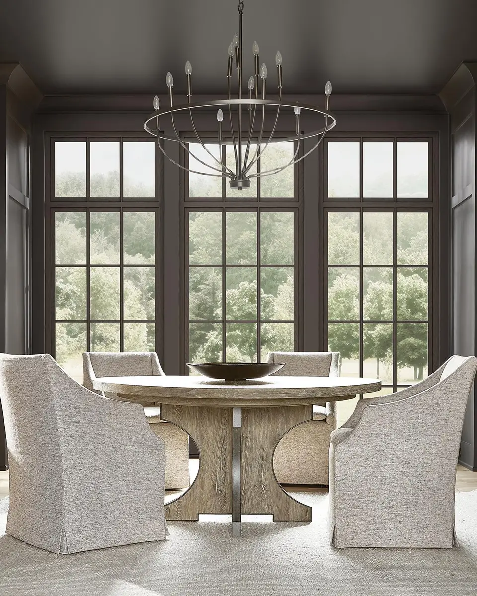 Bernhardt Tribeca 60" Round Dining Table with 1 Leaf | Thumbnail 6