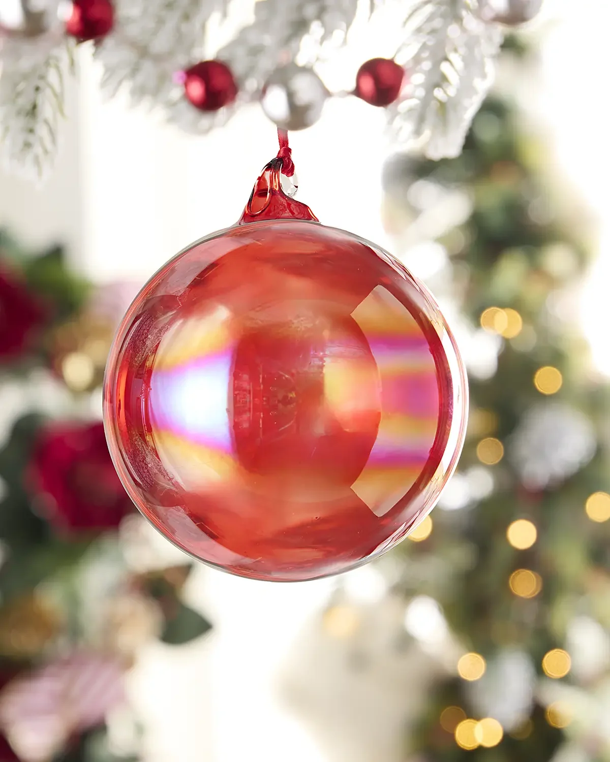 Jim Marvin Red Bottle Glass Christmas Ornament