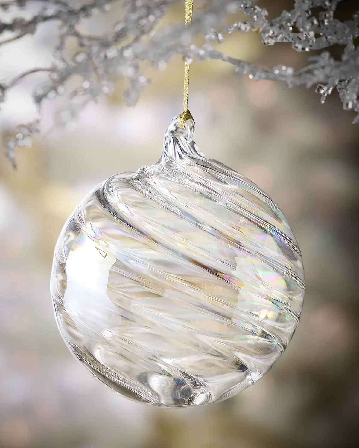 Jim Marvin Winter Swirl Iridescent Ball Ornament