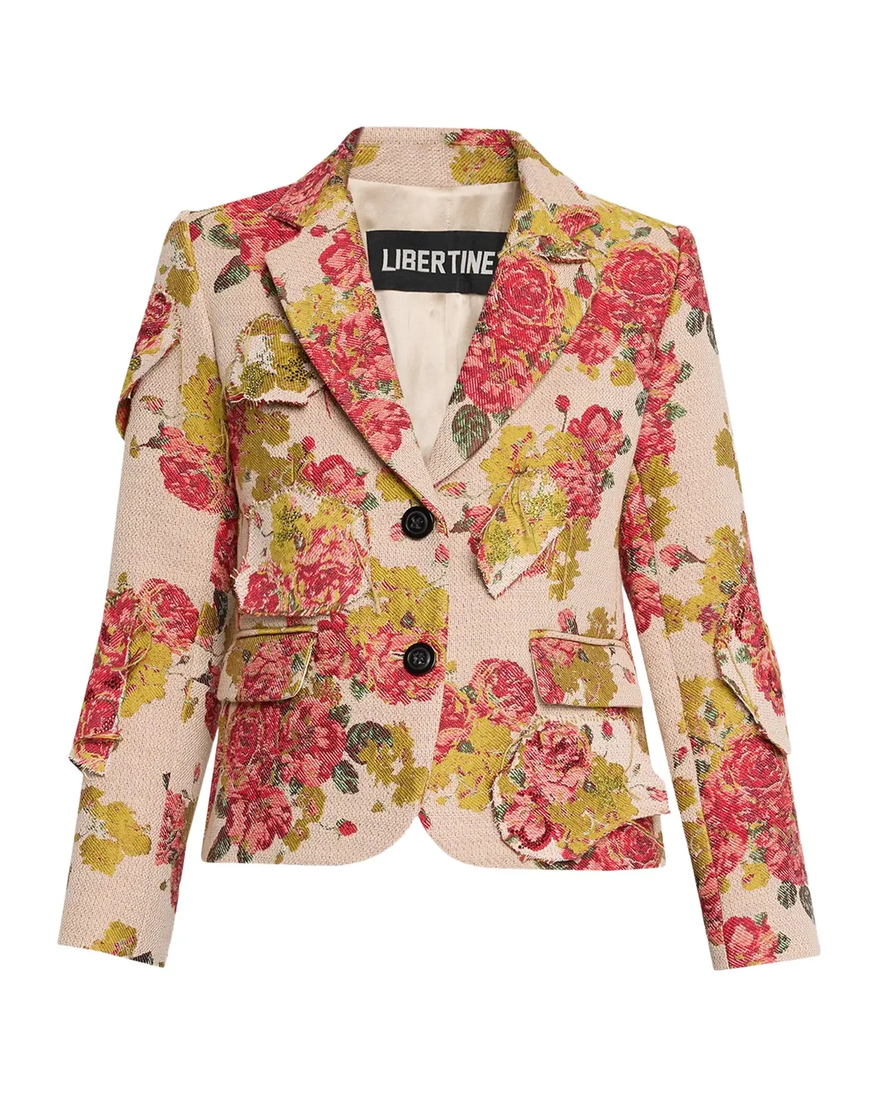 Lizzy Bennett Patched Floral Brocade Single-Breasted Jacket Lizzy Bennett Patched Floral Brocade Single-Breasted Jacket