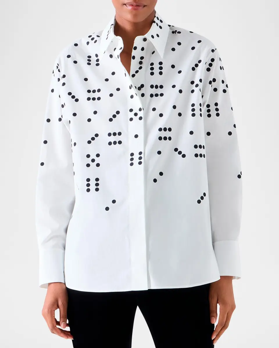 Akris punto Dice Print Poplin Cotton Shirt | Thumbnail 4 Akris punto Dice Print Poplin Cotton Shirt | Thumbnail 4