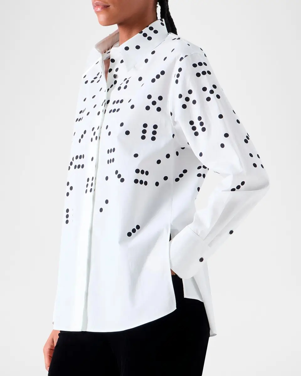 Akris punto Dice Print Poplin Cotton Shirt | Thumbnail 6 Akris punto Dice Print Poplin Cotton Shirt | Thumbnail 6