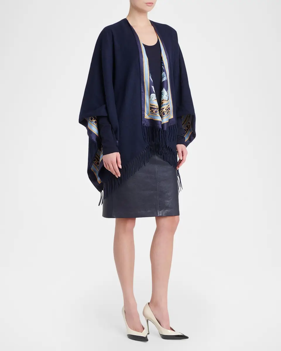 Ferragamo Leopard Reversible Cashmere and Silk Cape | Thumbnail 2 Ferragamo Leopard Reversible Cashmere and Silk Cape | Thumbnail 2