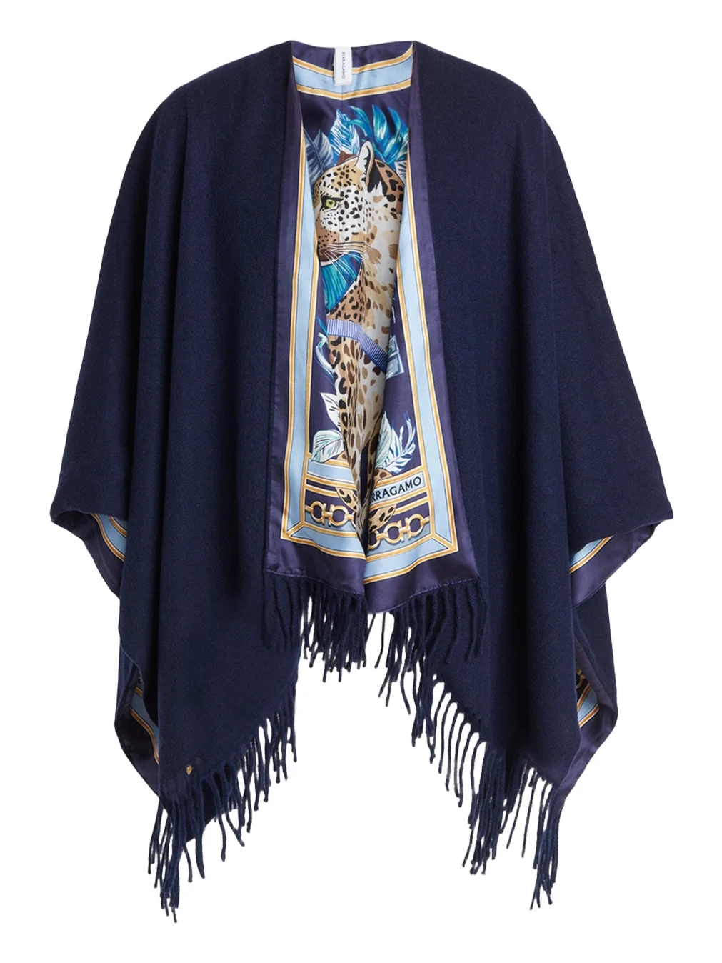 Ferragamo Leopard Reversible Cashmere and Silk Cape