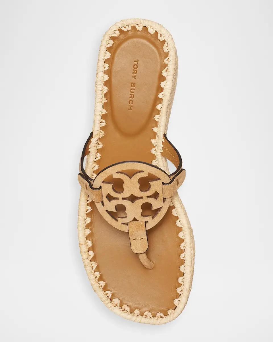 Tory Burch Miller Raffia Suede Wedge Sandals | Thumbnail 3 Tory Burch Miller Raffia Suede Wedge Sandals | Thumbnail 3