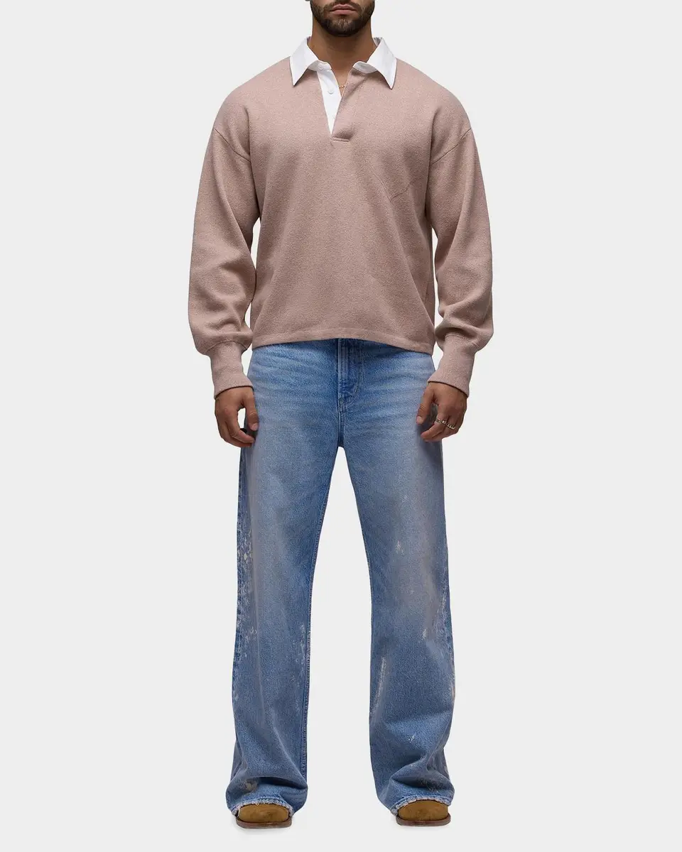 Hudson Men's Luca Splatter Denim Wide-Leg Jeans | Thumbnail 2