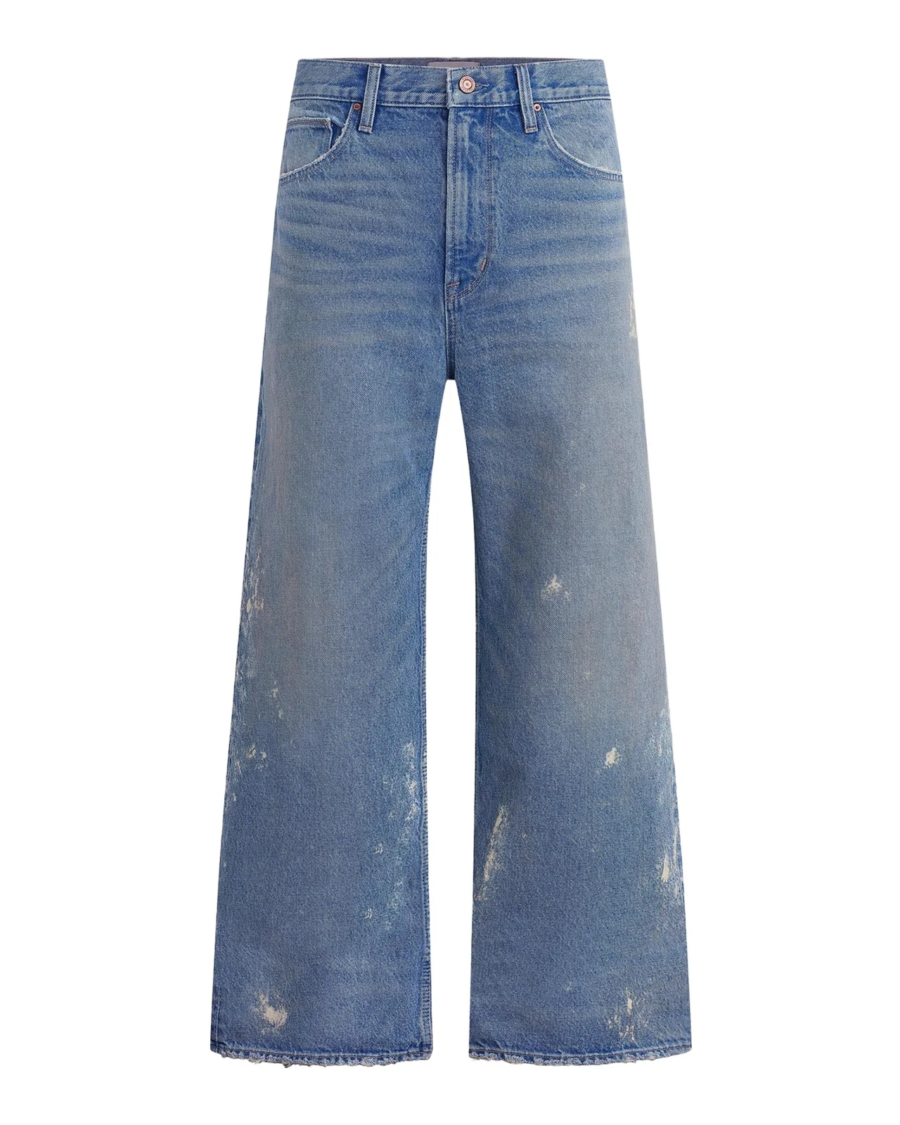 Men's Luca Splatter Denim Wide-Leg Jeans Men's Luca Splatter Denim Wide-Leg Jeans