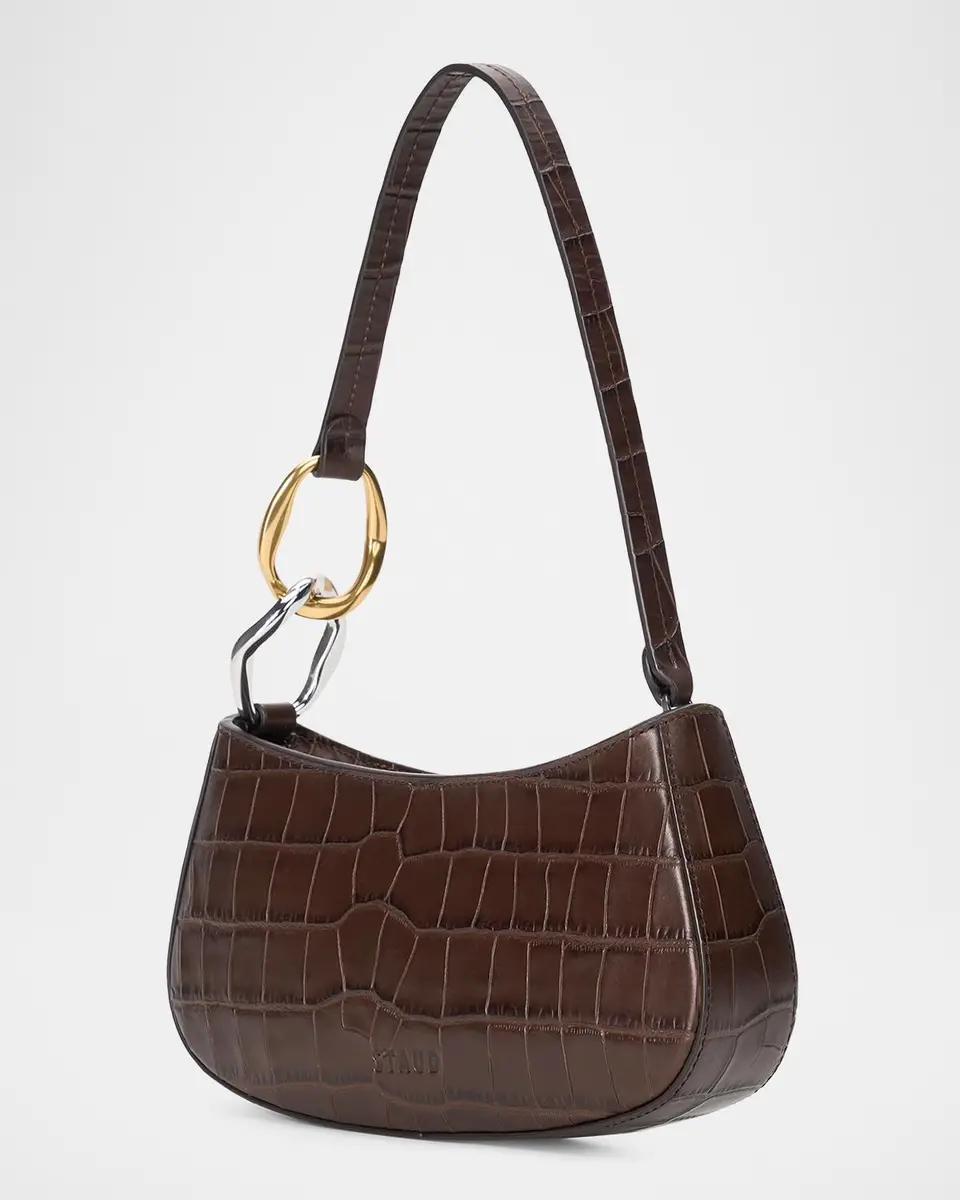 Staud Ollie Croc-Embossed Leather Shoulder Bag | Thumbnail 2