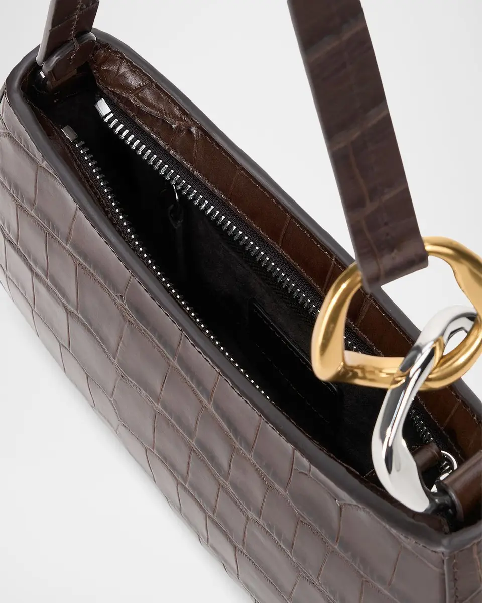 Staud Ollie Croc-Embossed Leather Shoulder Bag | Thumbnail 3