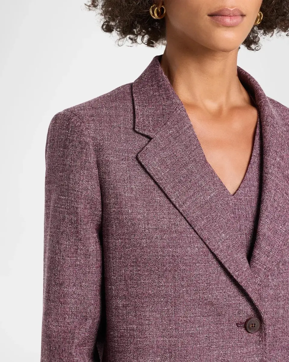 Lafayette 148 New York Cropped Wool Mouline Boyfriend Blazer | Thumbnail 5 Lafayette 148 New York Cropped Wool Mouline Boyfriend Blazer | Thumbnail 5