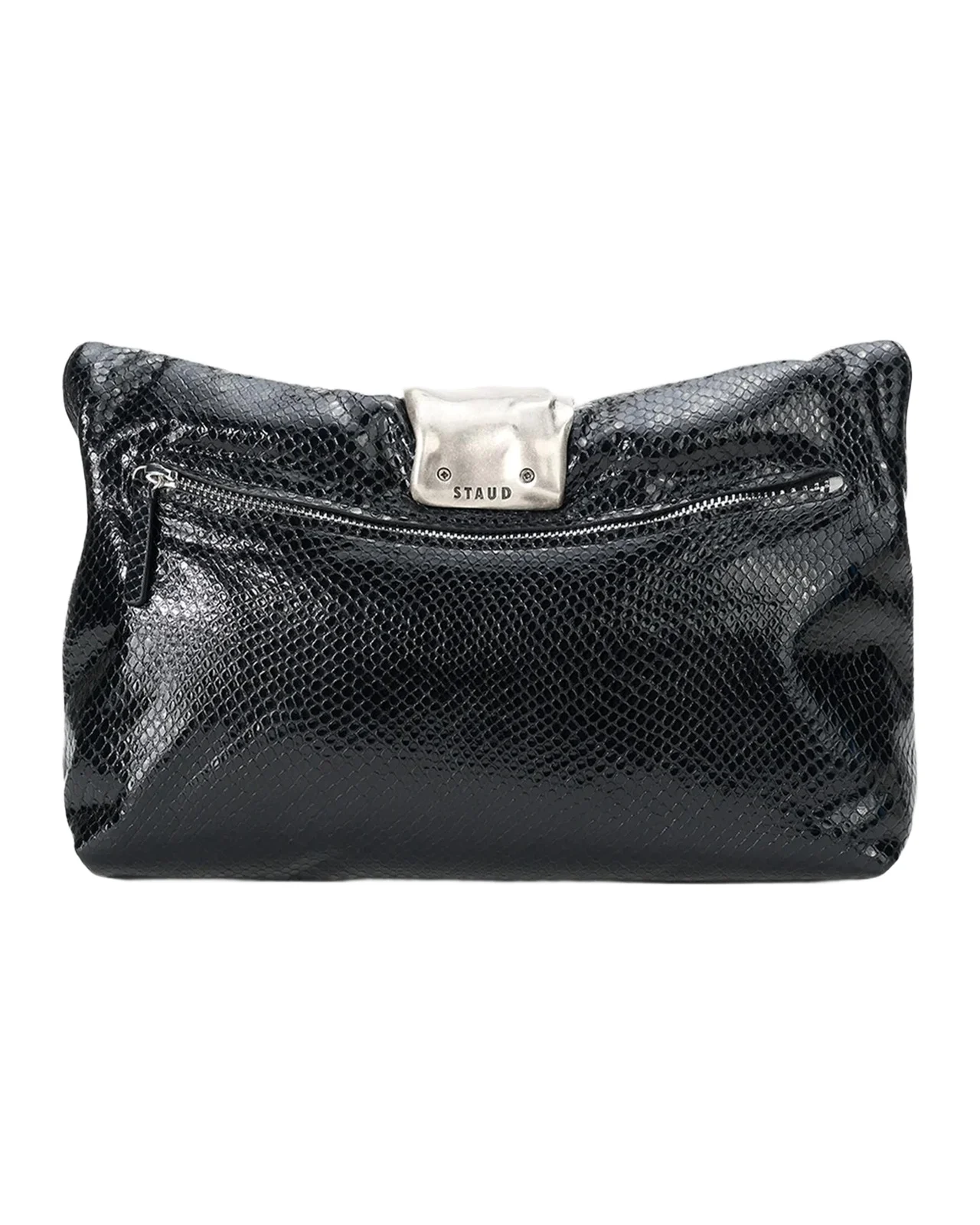 Cuff Snake-Embossed Leather Clutch Cuff Snake-Embossed Leather Clutch