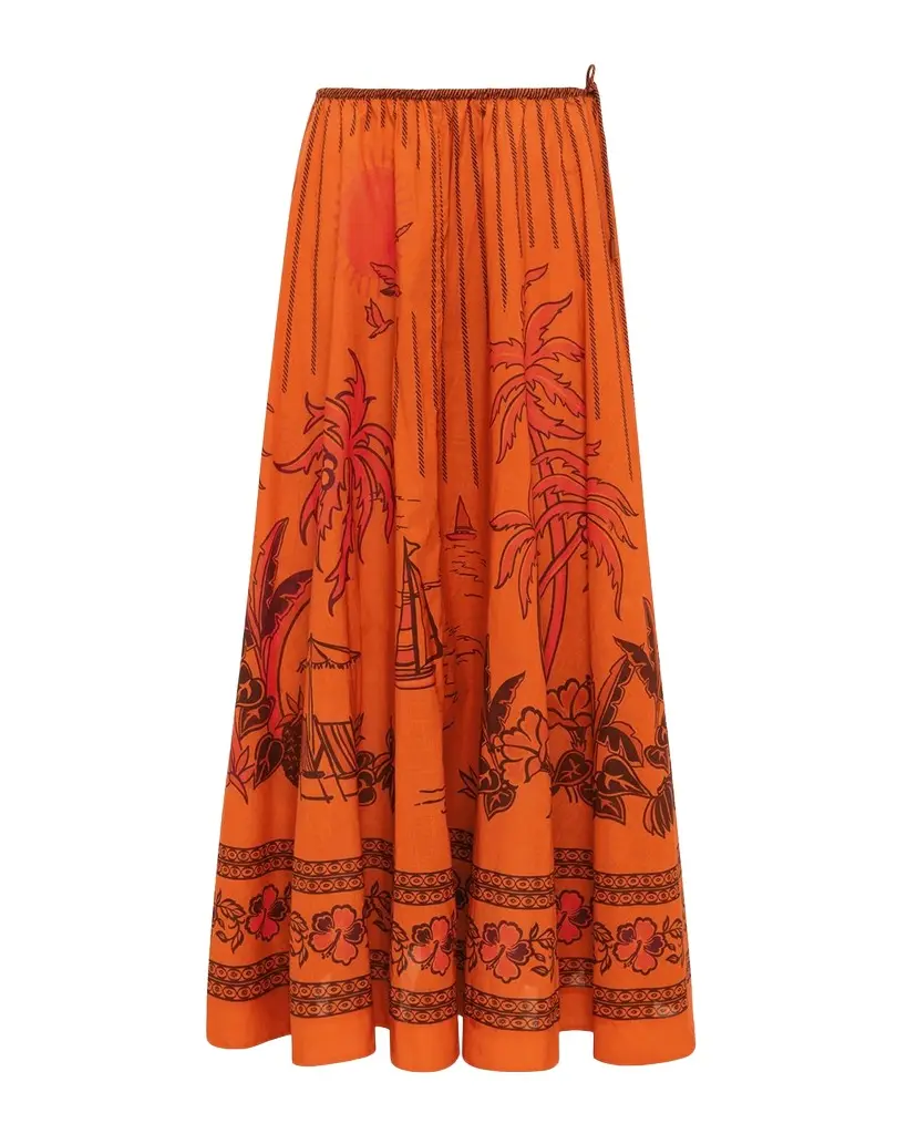 ALÉMAIS Boathouse Cotton Voile Midi Skirt | Image 1 ALÉMAIS Boathouse Cotton Voile Midi Skirt | Image 1