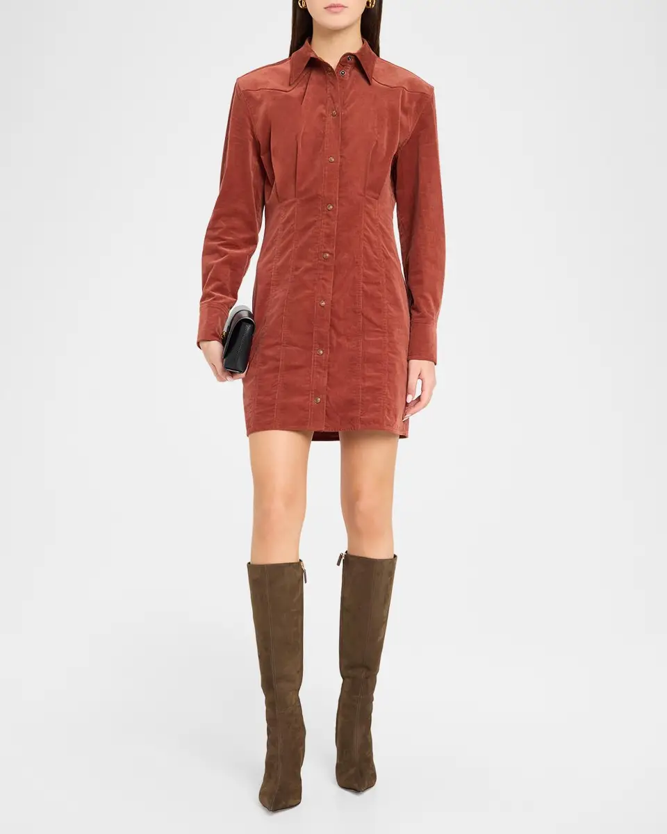 Veronica Beard Evren Corduroy Mini Shirtdress | Thumbnail 2 Veronica Beard Evren Corduroy Mini Shirtdress | Thumbnail 2