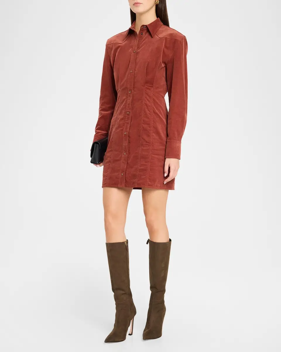 Veronica Beard Evren Corduroy Mini Shirtdress | Thumbnail 4 Veronica Beard Evren Corduroy Mini Shirtdress | Thumbnail 4
