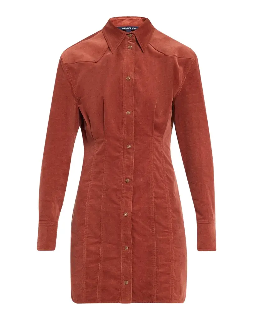 Veronica Beard Evren Corduroy Mini Shirtdress