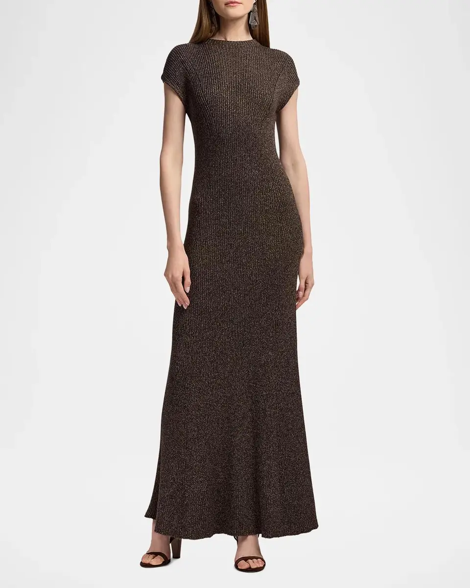 Ralph Lauren Collection Windi Silk-Blend Mouliné Day Dress | Thumbnail 4 Ralph Lauren Collection Windi Silk-Blend Mouliné Day Dress | Thumbnail 4
