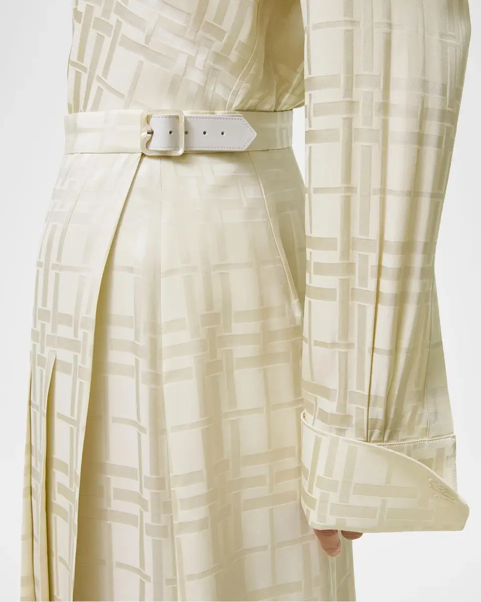 Burberry Annalie Jacquard-Check Silk Midi Skirt | Thumbnail 3 Burberry Annalie Jacquard-Check Silk Midi Skirt | Thumbnail 3