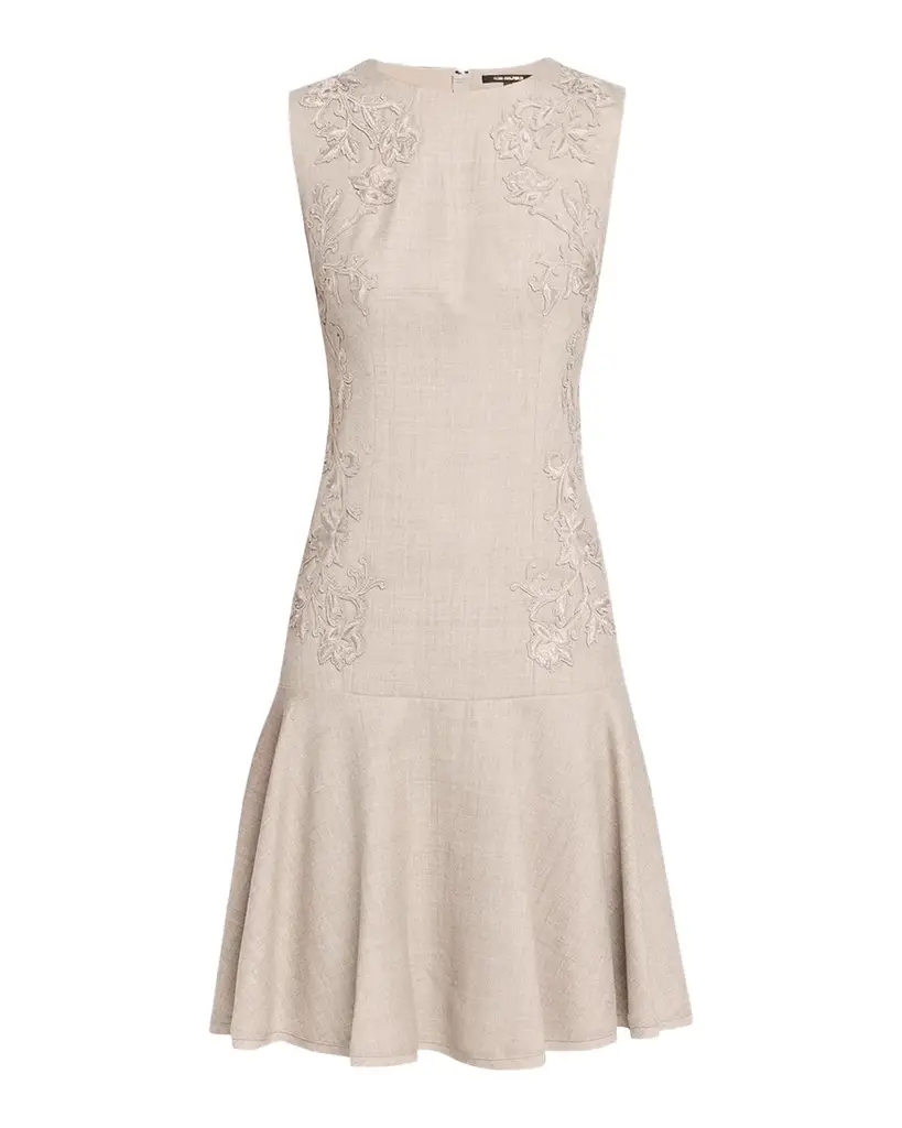 Kobi Halperin Tate Wool Drop-Waist Knee-Length Dress