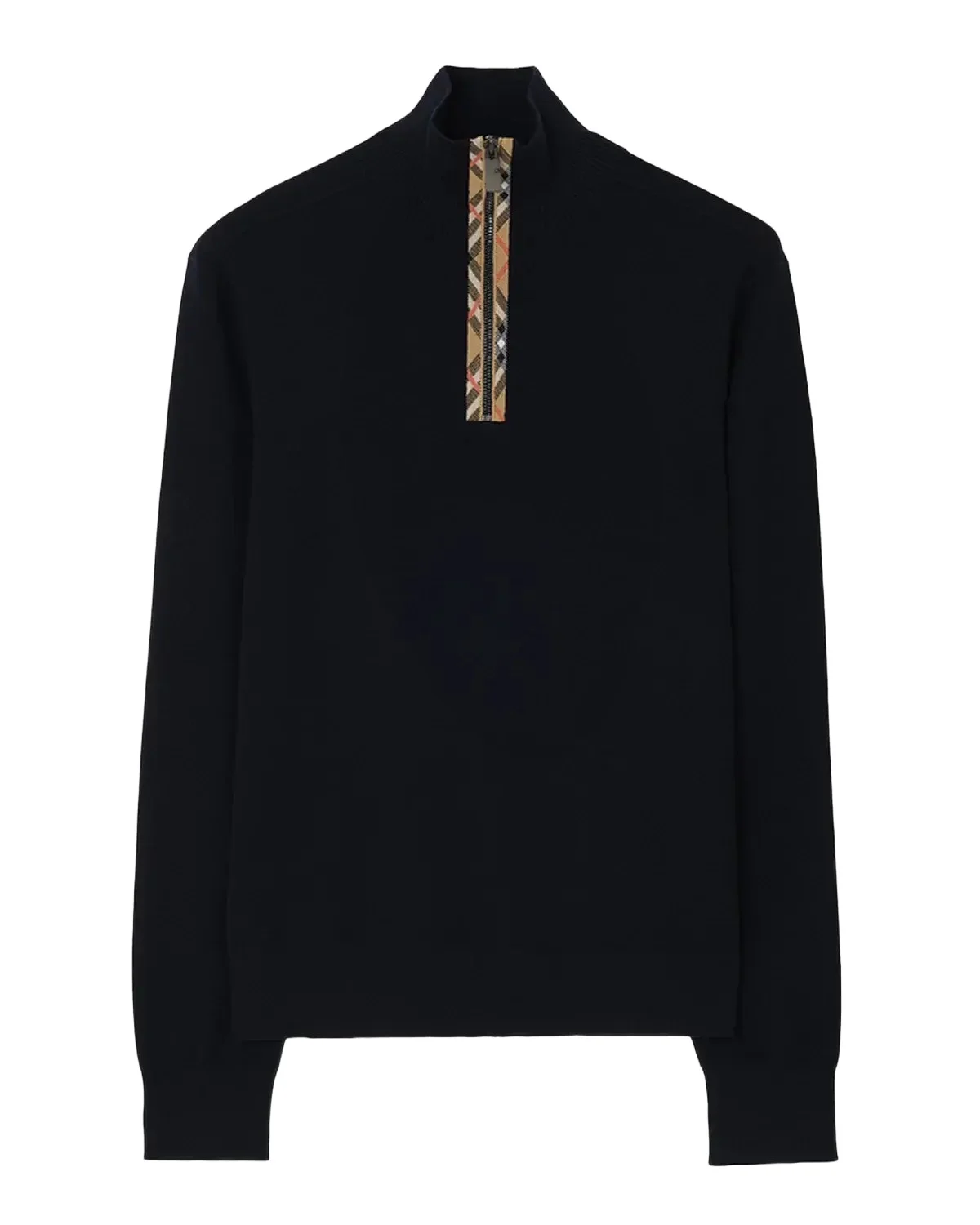 Men's Cameron Check-Trim Wool Half-Zip Sweater