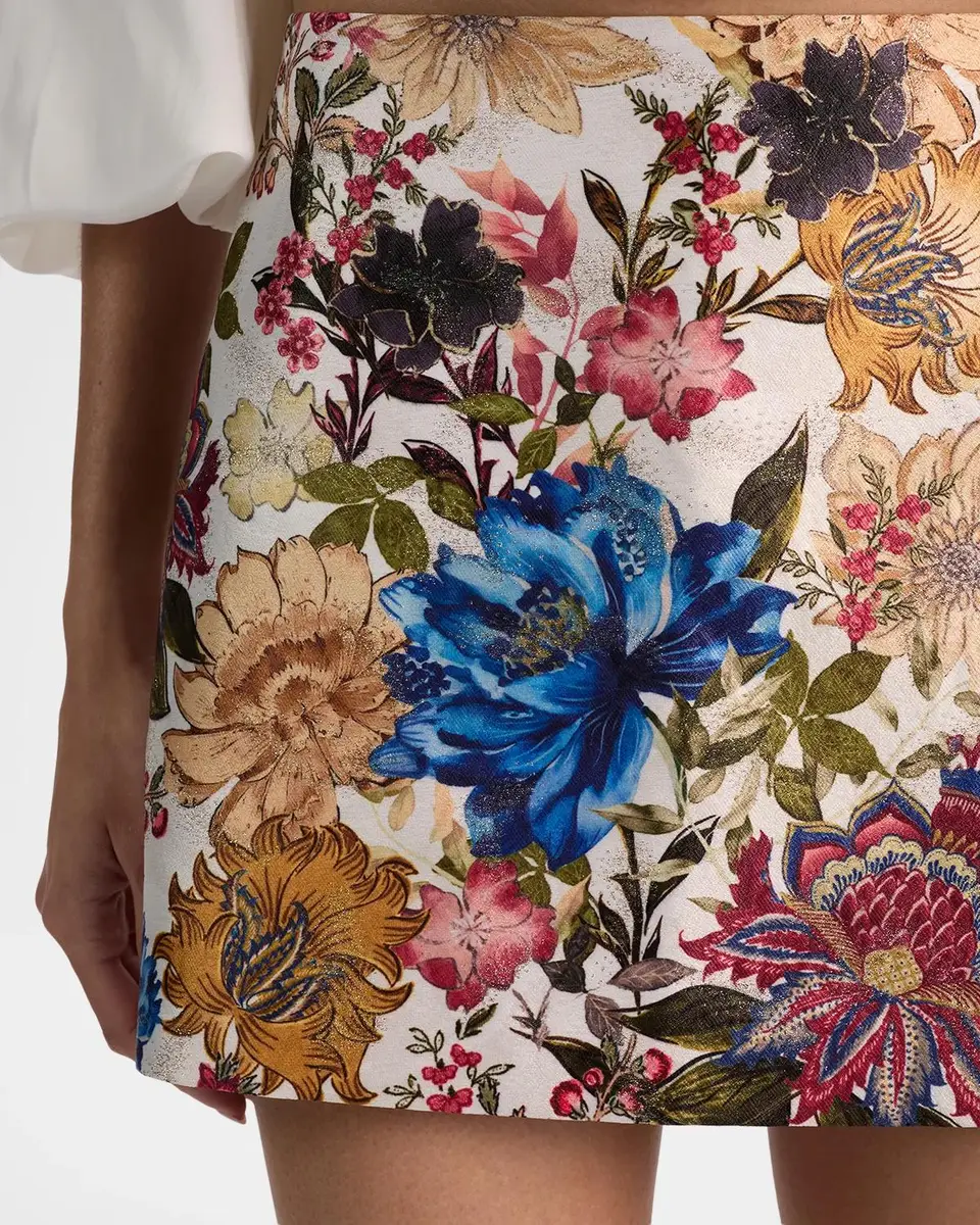 Alice + Olivia Rubi Floral Jacquard Mini Skirt | Thumbnail 5