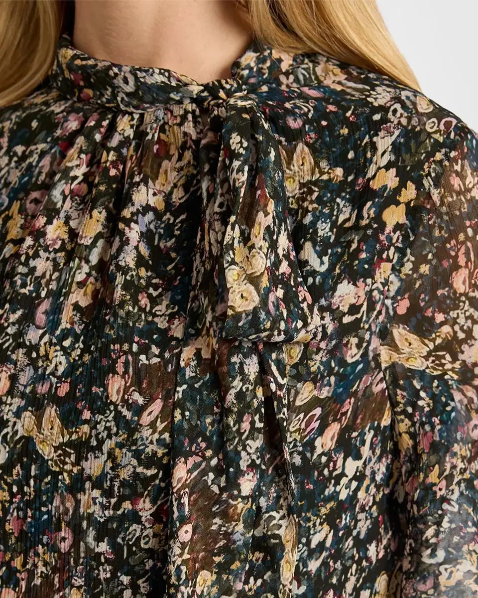 Santorelli Abstract Tie-Neck Blouse | Thumbnail 5 Santorelli Abstract Tie-Neck Blouse | Thumbnail 5