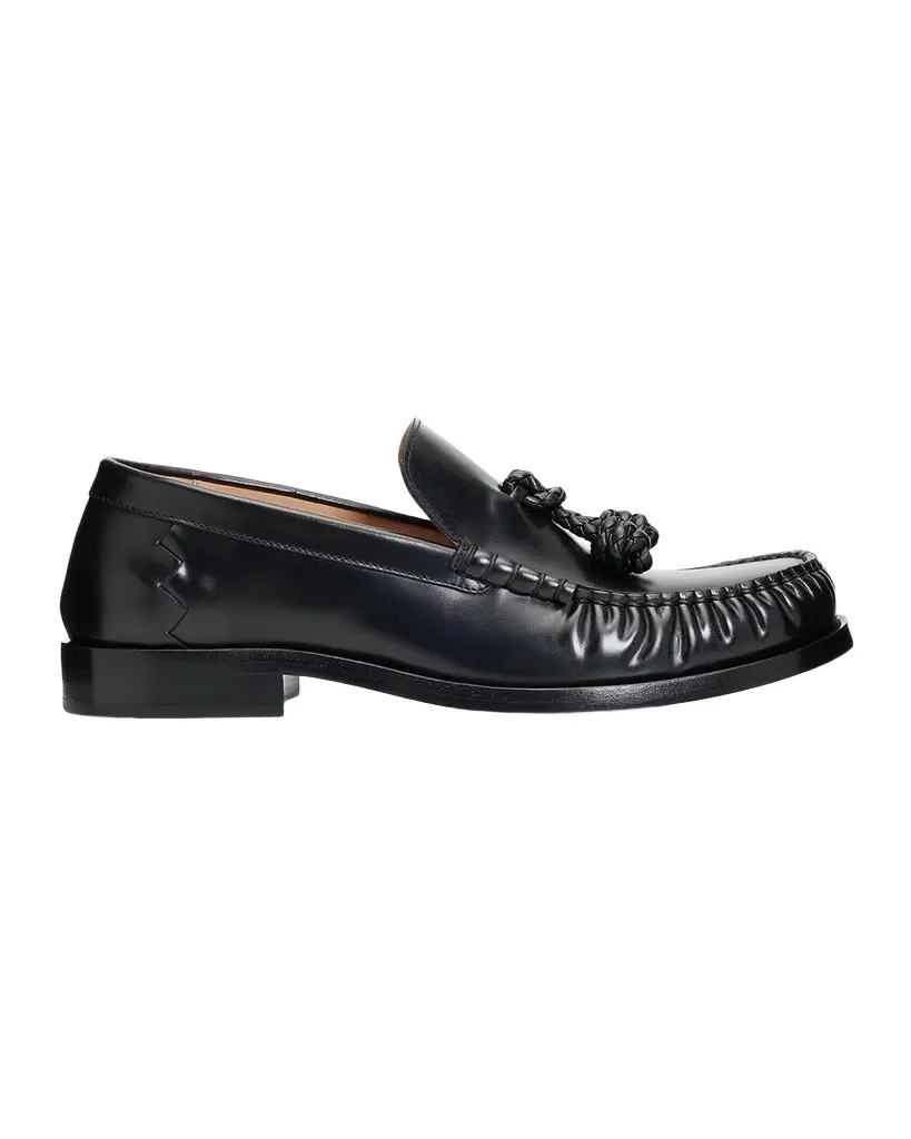 Bottega Veneta Men's Leather Moc-Toe Loafers with Coaxial Knot | Image 1 Bottega Veneta Men's Leather Moc-Toe Loafers with Coaxial Knot | Image 1