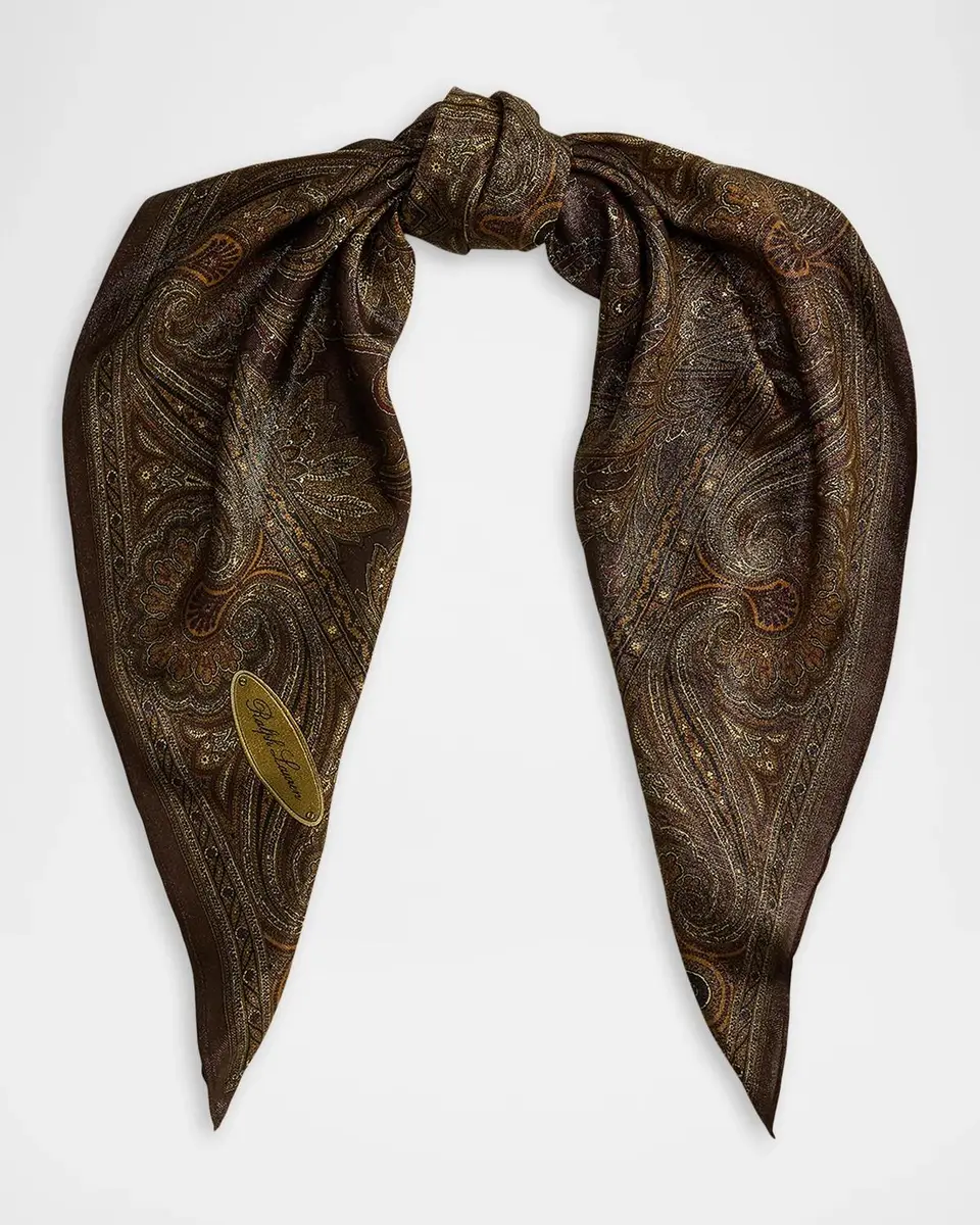 Ralph Lauren Collection Paisley-Print Silk Square Scarf | Thumbnail 3 Ralph Lauren Collection Paisley-Print Silk Square Scarf | Thumbnail 3