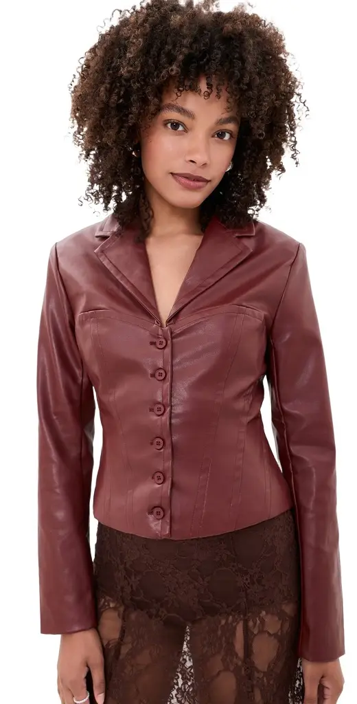 LIONESS Merci Faux Leather Jacket
